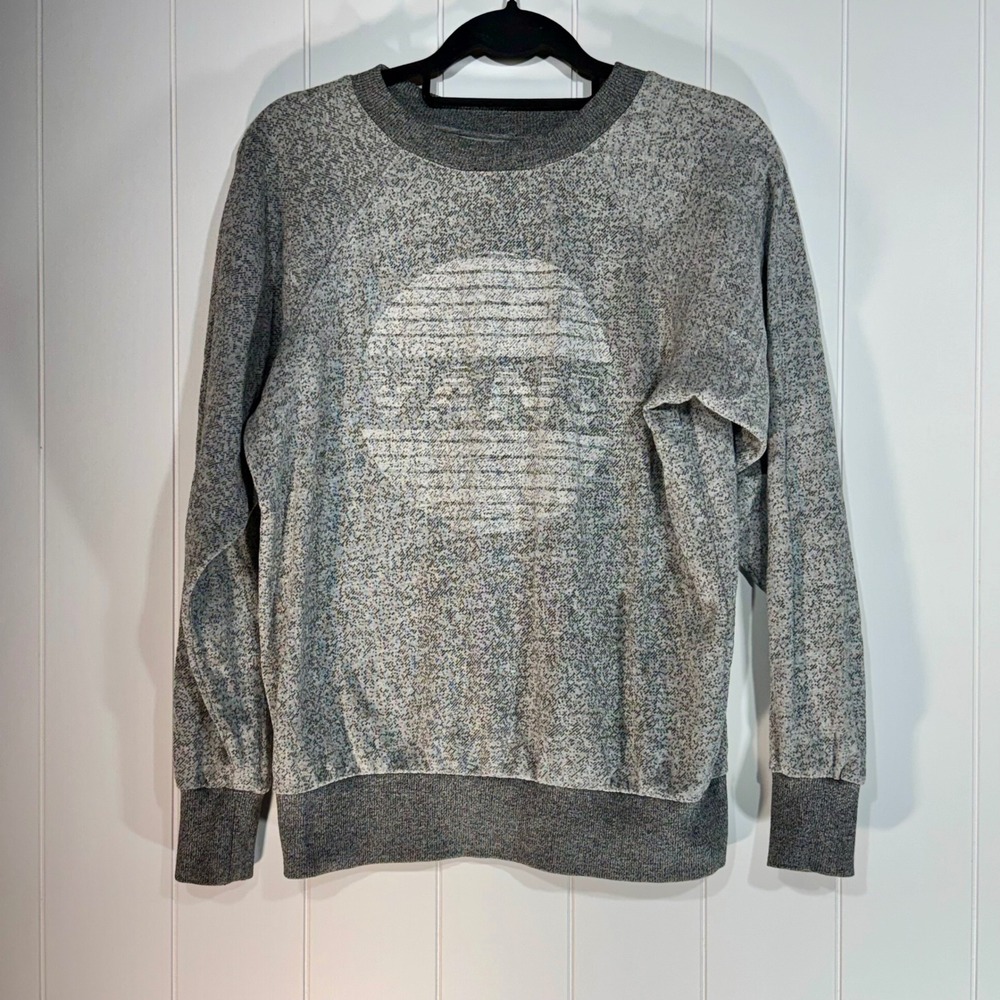 Vans Off The Wall Mens Small Gray Salt and Pepper Raglan Graphic Sweatshirt